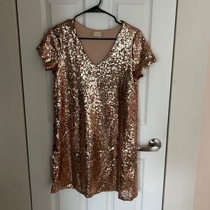 Altard State Rose Gold Sequin Dress